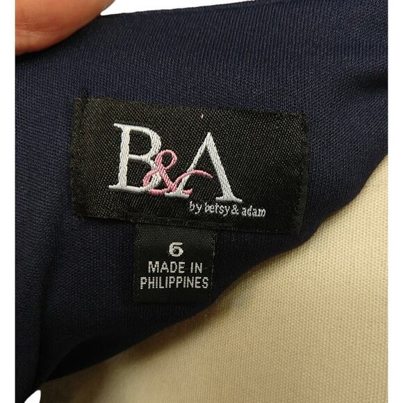 Vintage 90s Y2K Prom Dress Maxi Gown Size 6 Navy Blue Lace Formal Embellished - Picture 10 of 10